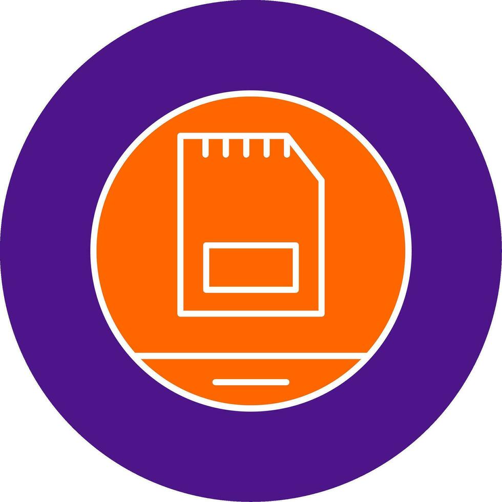 Memory Card Line Filled Circle Icon vector