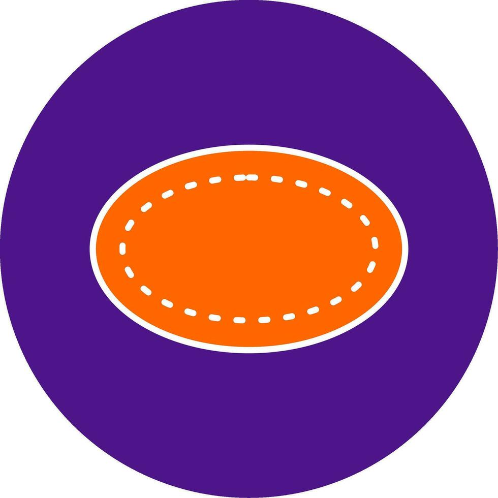 Oval Line Filled Circle Icon vector