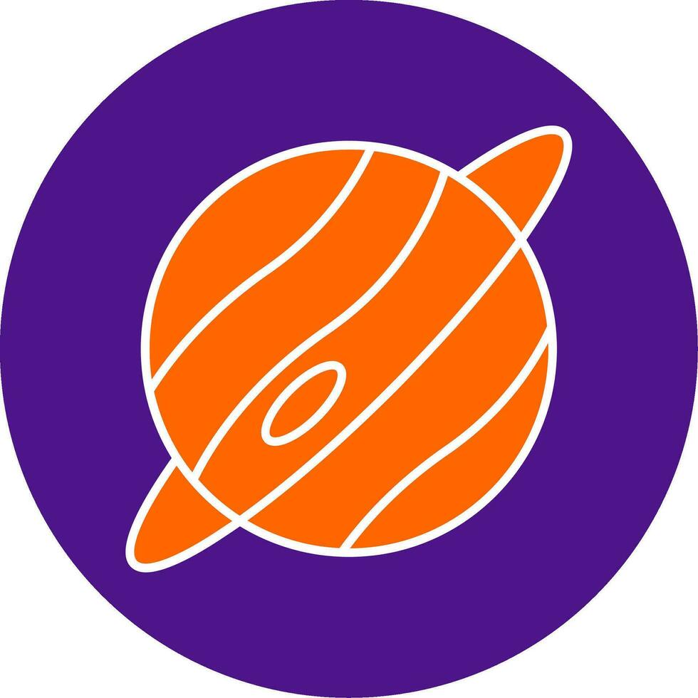 Planet Line Filled Circle Icon vector