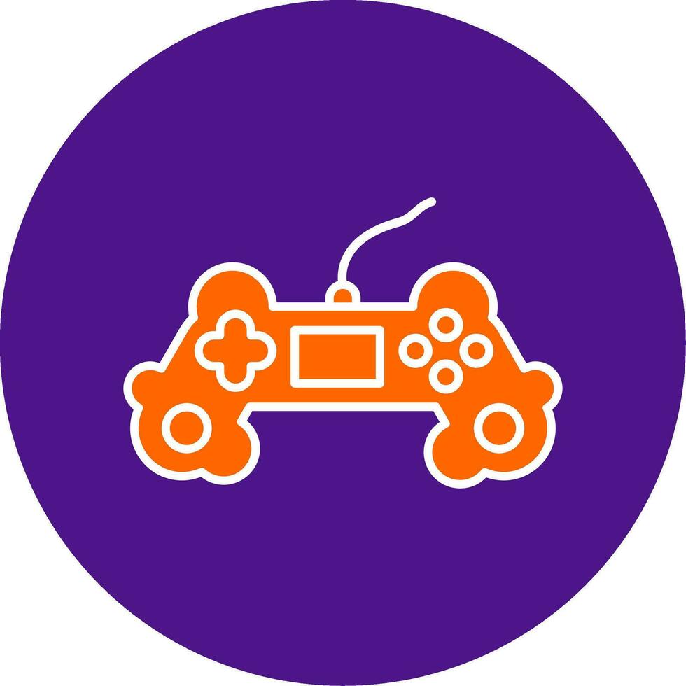 Game Controller Line Filled Circle Icon vector