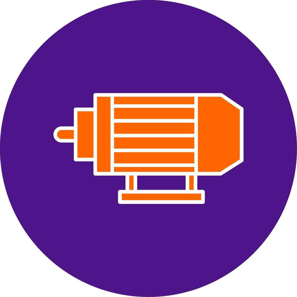 Electric Motor Line Filled Circle Icon vector