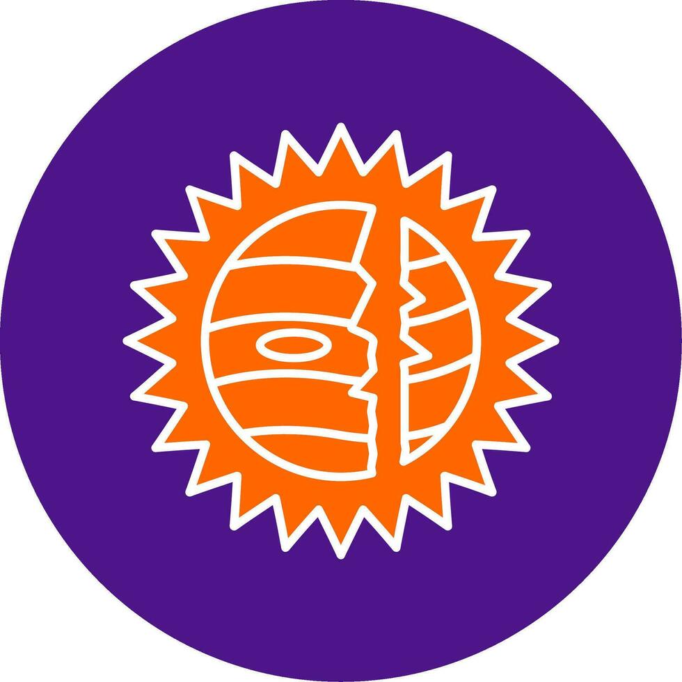 Destroyed Line Filled Circle Icon vector