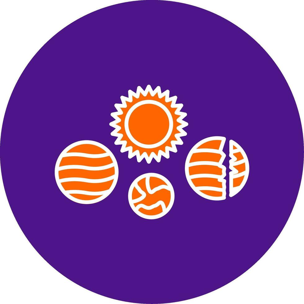 Solar System Line Filled Circle Icon vector