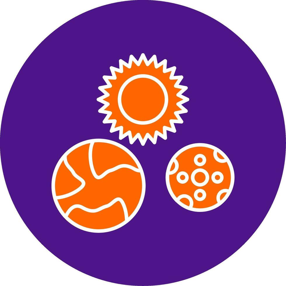 Solar System Line Filled Circle Icon vector