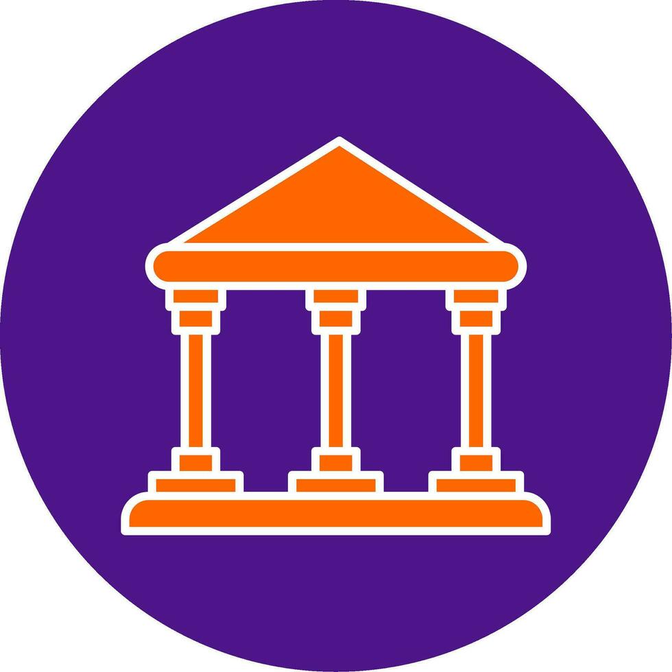 Bank Line Filled Circle Icon vector