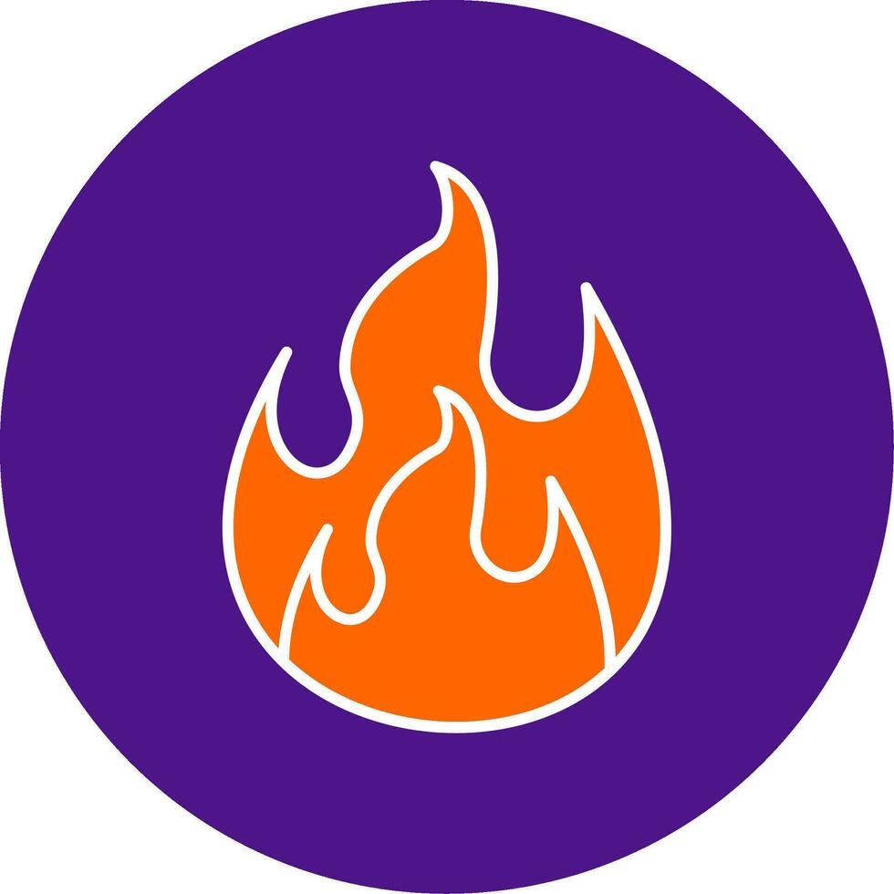 Flame Line Filled Circle Icon vector