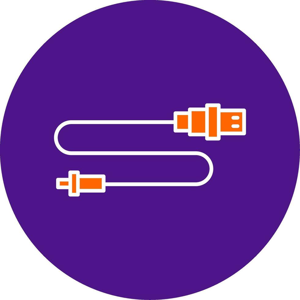 Usb Connector Line Filled Circle Icon vector