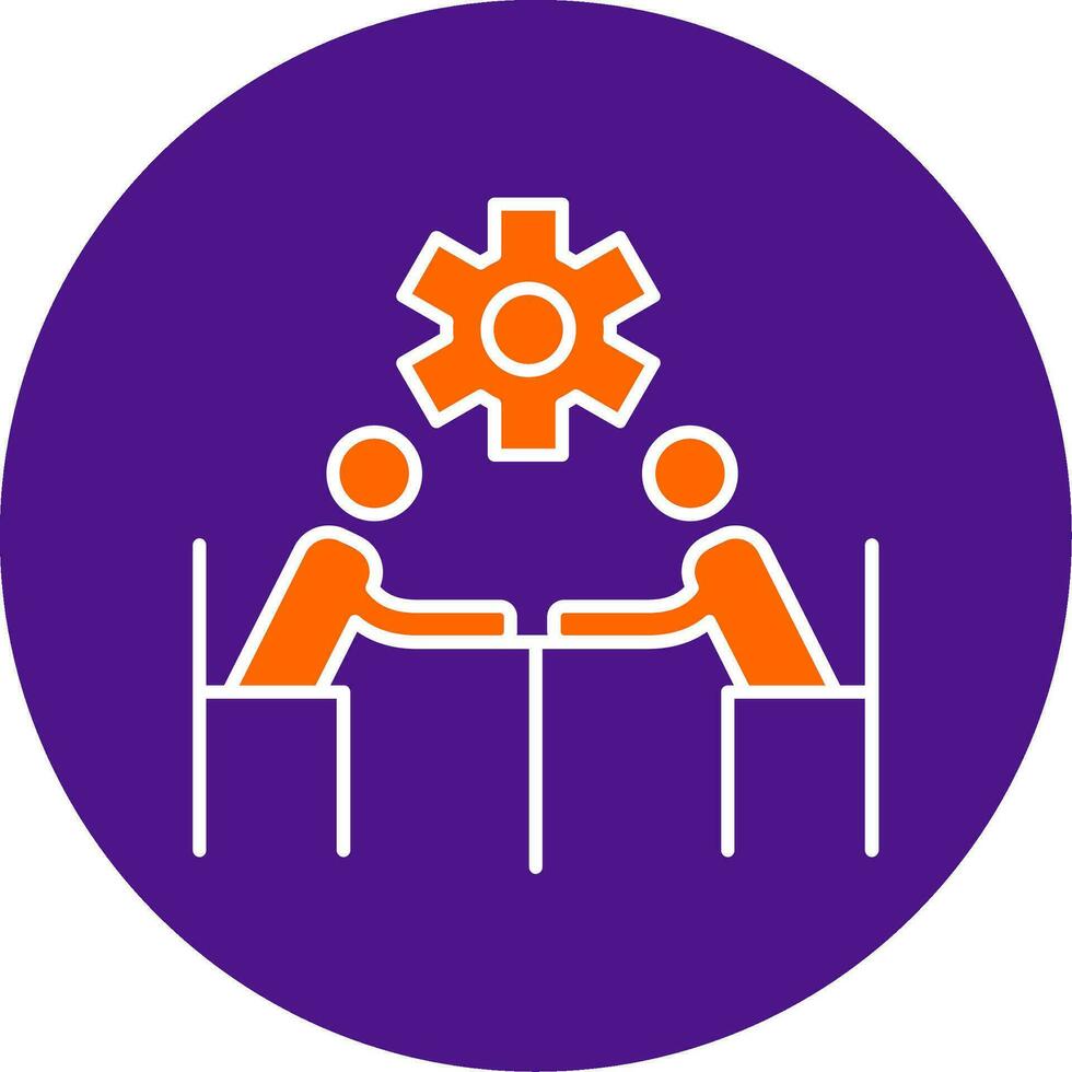 Business People Line Filled Circle Icon vector
