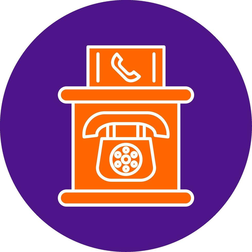 Telephone Booth Line Filled Circle Icon vector