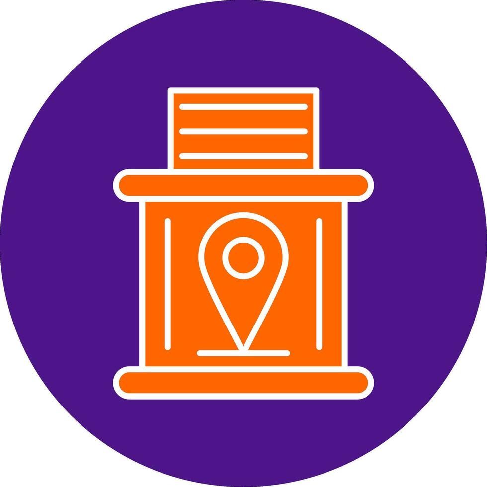 Telephone Booth Line Filled Circle Icon vector