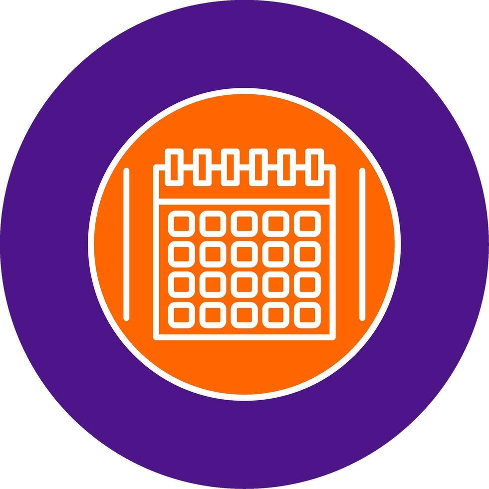 Calendar Line Filled Circle Icon vector