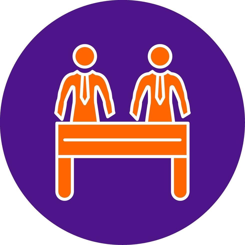 Business People Line Filled Circle Icon vector