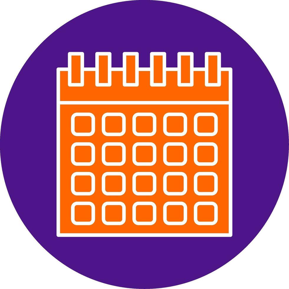 Calendar Line Filled Circle Icon vector