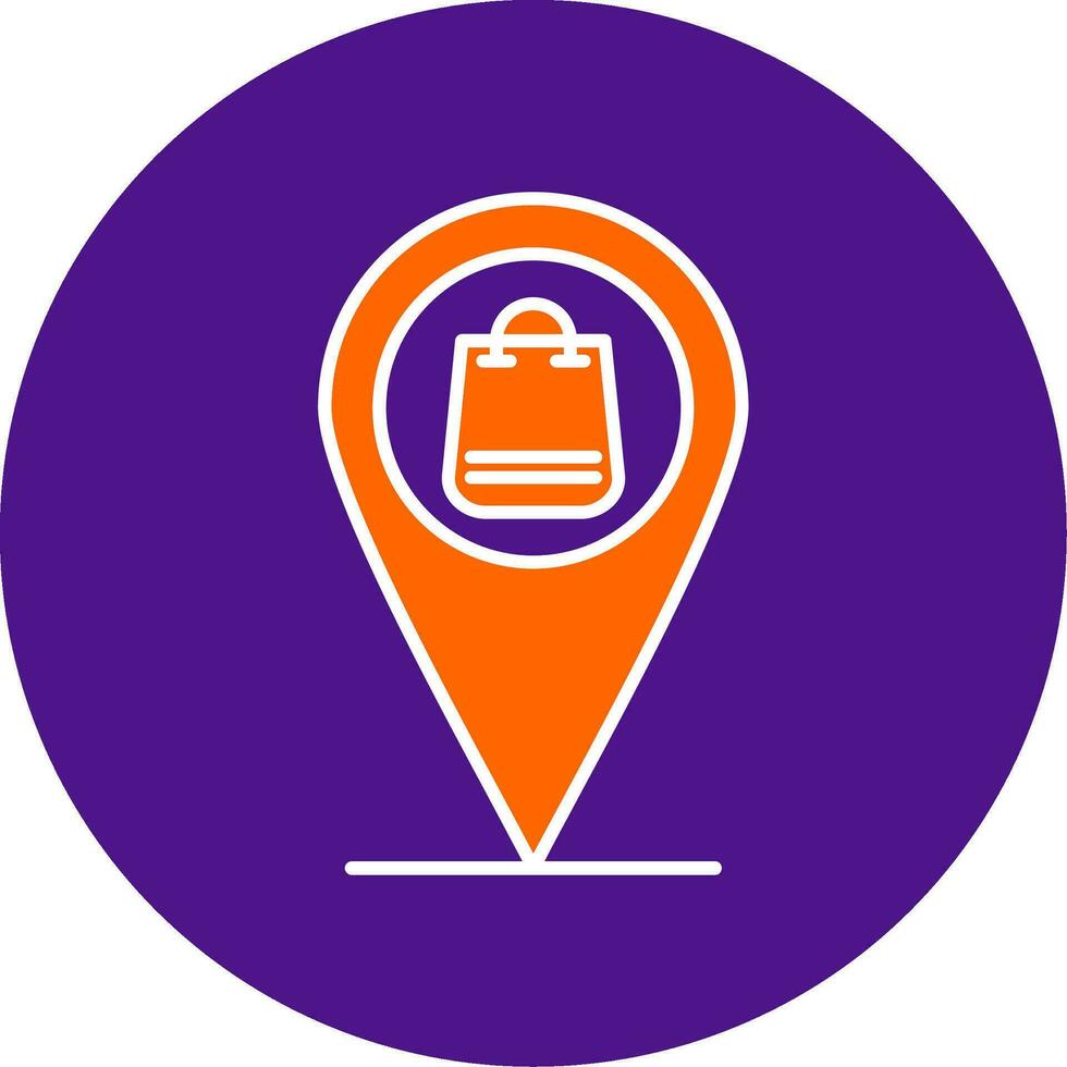 Pin Line Filled Circle Icon vector