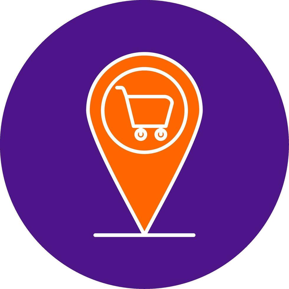 Pin Line Filled Circle Icon vector