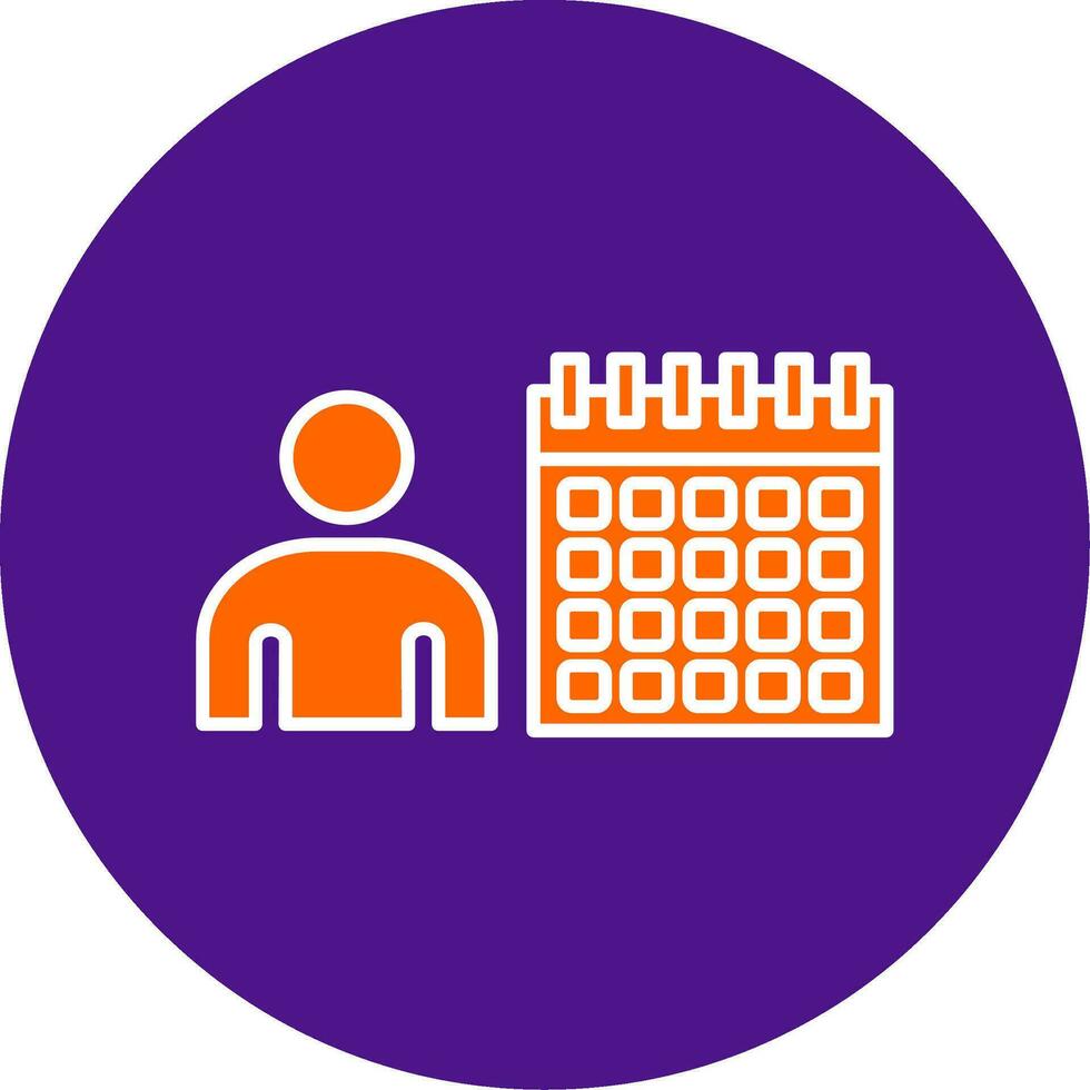 Time Management Line Filled Circle Icon vector