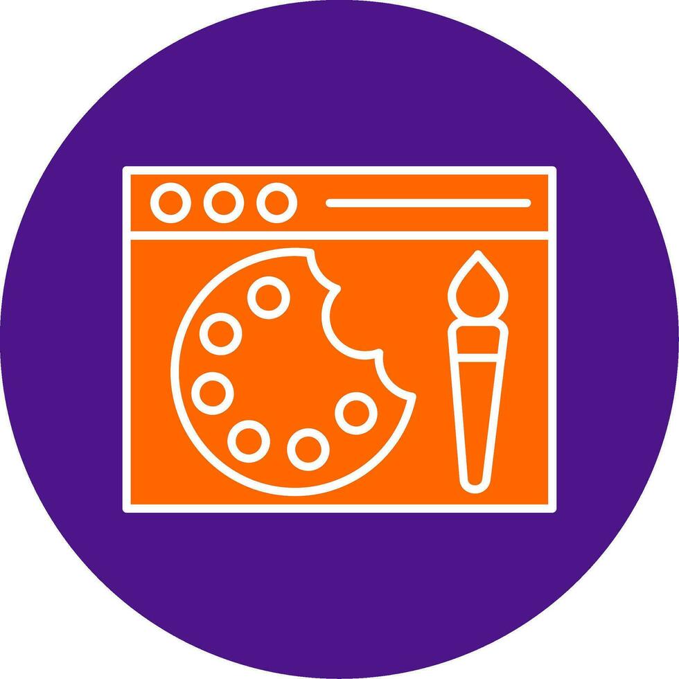 Paint Line Filled Circle Icon vector
