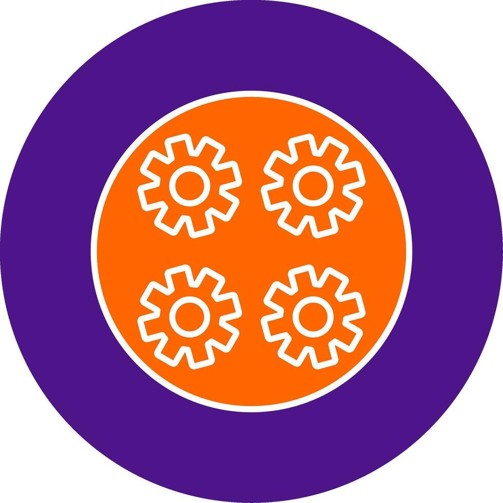 Gears Line Filled Circle Icon vector