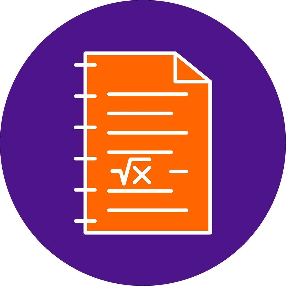 Math Line Filled Circle Icon vector