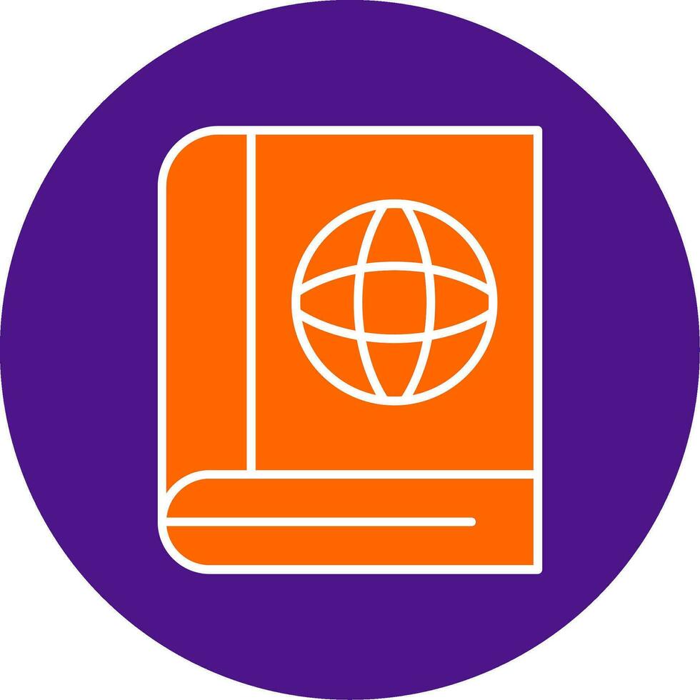 Encyclopedia Line Filled Circle Icon vector