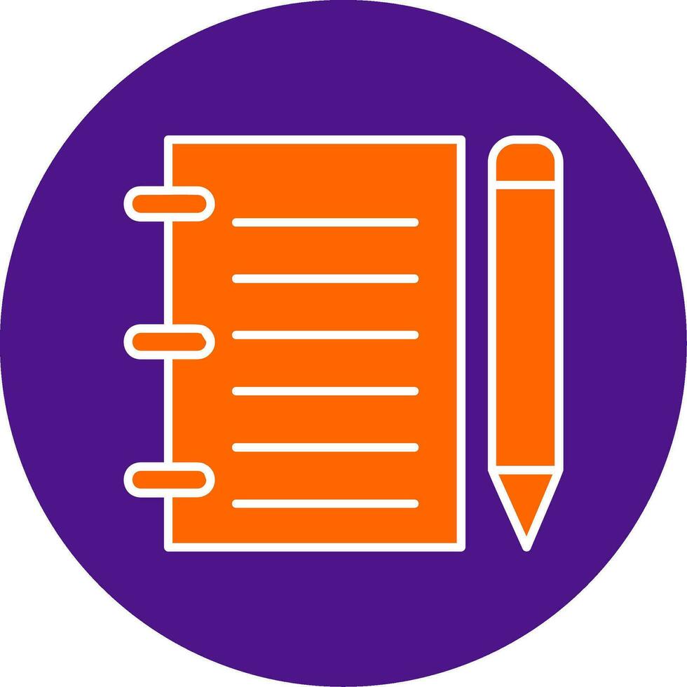 Notebook Line Filled Circle Icon vector