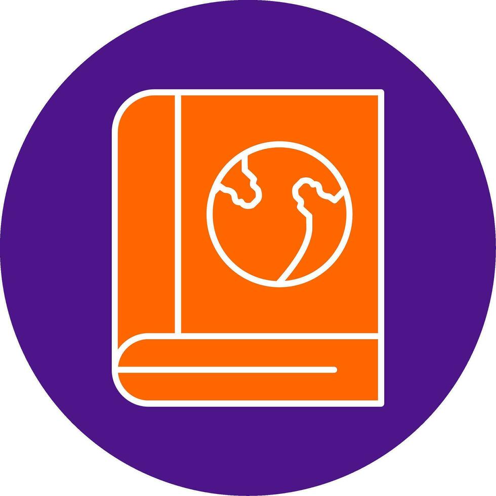 Encyclopedia Line Filled Circle Icon vector