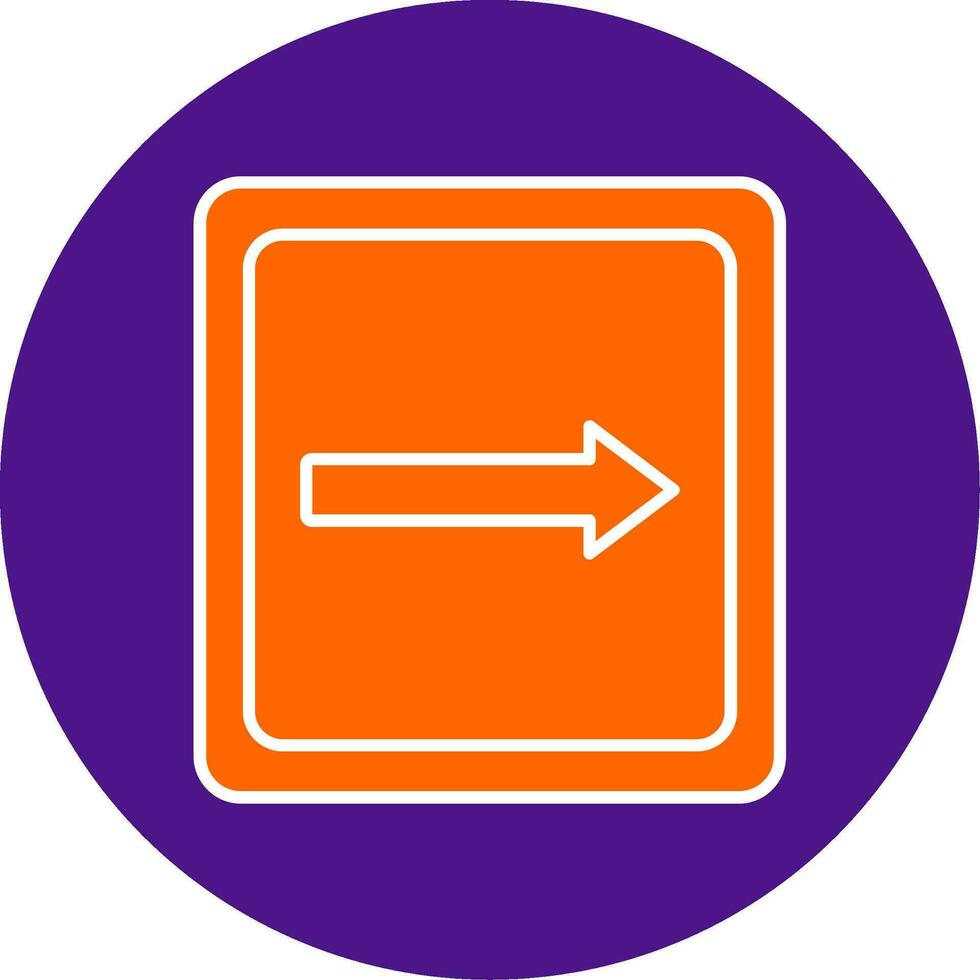 Right Line Filled Circle Icon vector