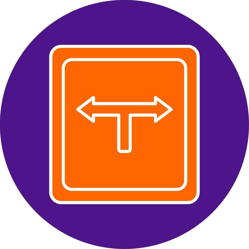 Direction Line Filled Circle Icon vector