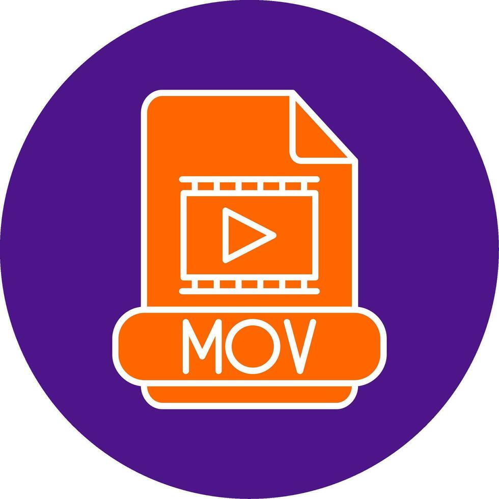 Mov Line Filled Circle Icon vector
