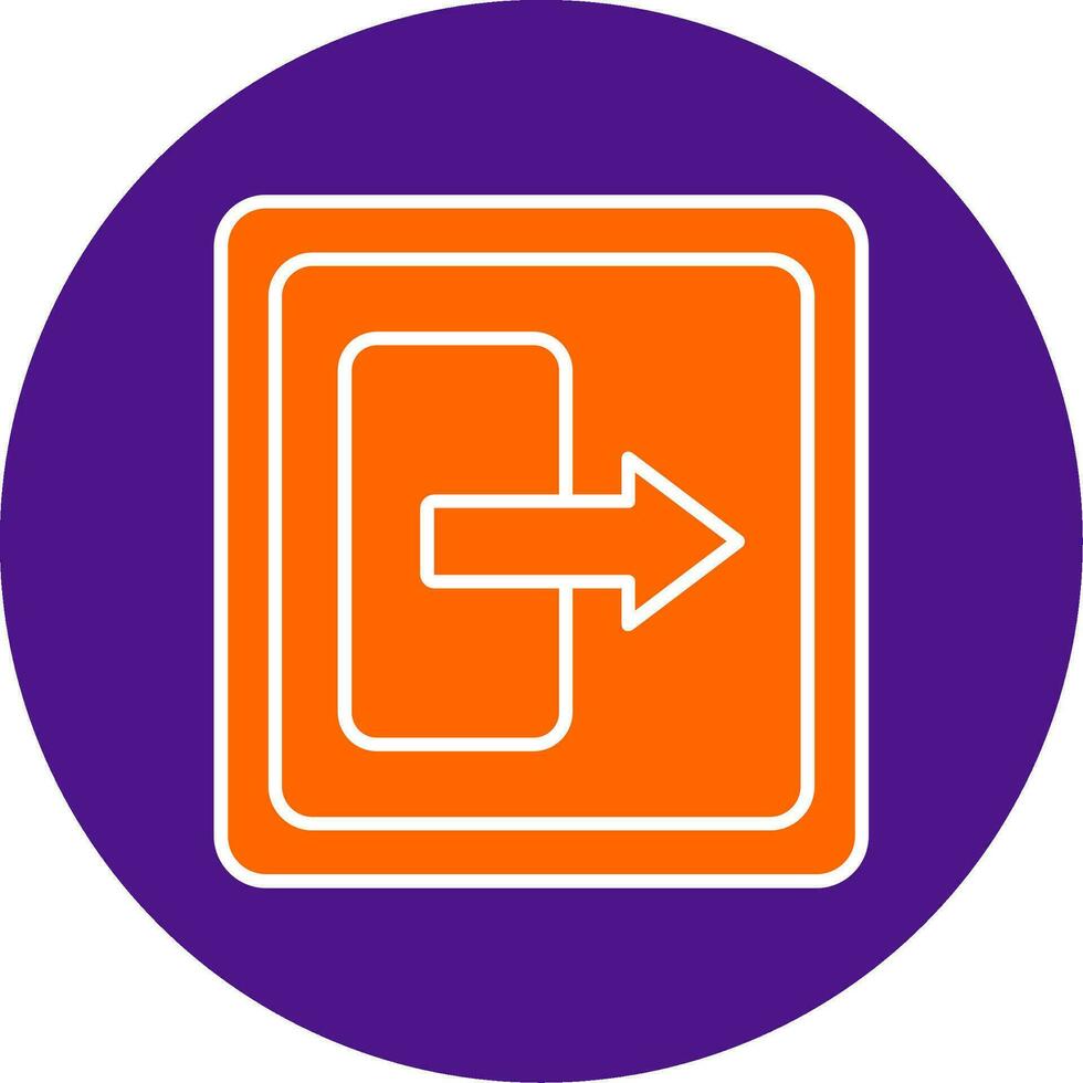 Log Out Line Filled Circle Icon vector