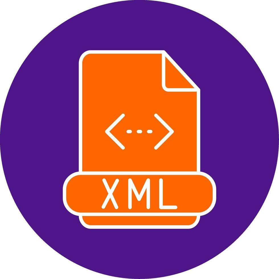 Xml Line Filled Circle Icon vector