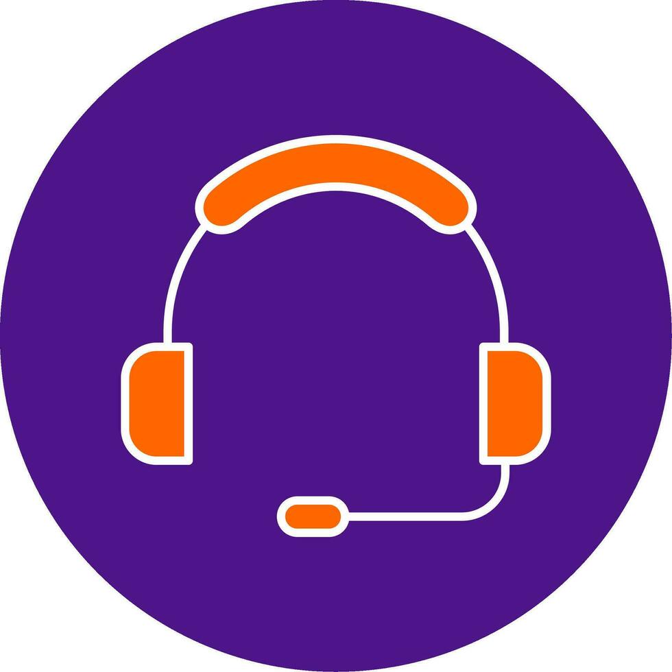 Headset Line Filled Circle Icon vector