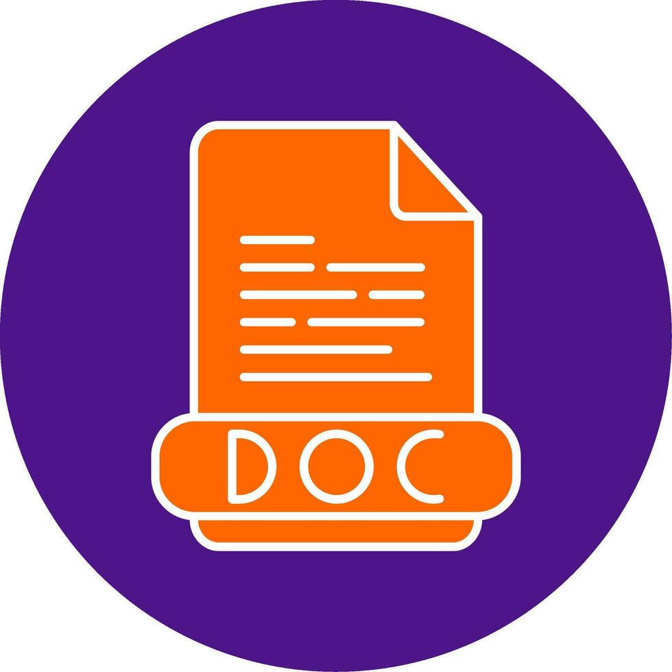Doc Line Filled Circle Icon vector