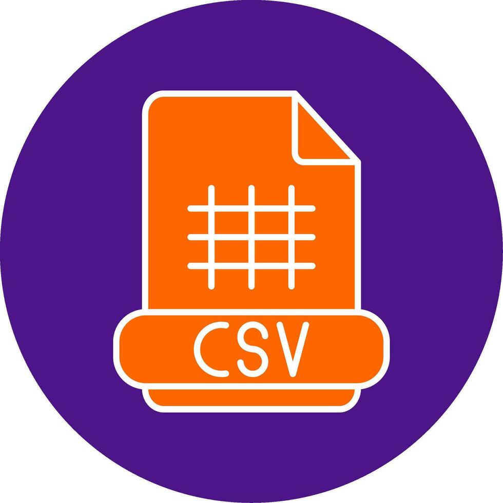 Csv Line Filled Circle Icon vector
