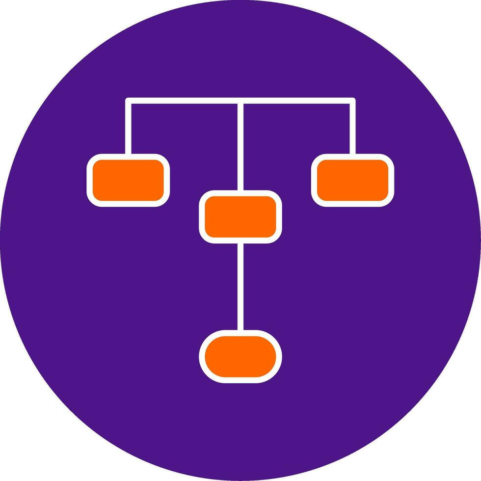 Hierarchical Structure Line Filled Circle Icon vector