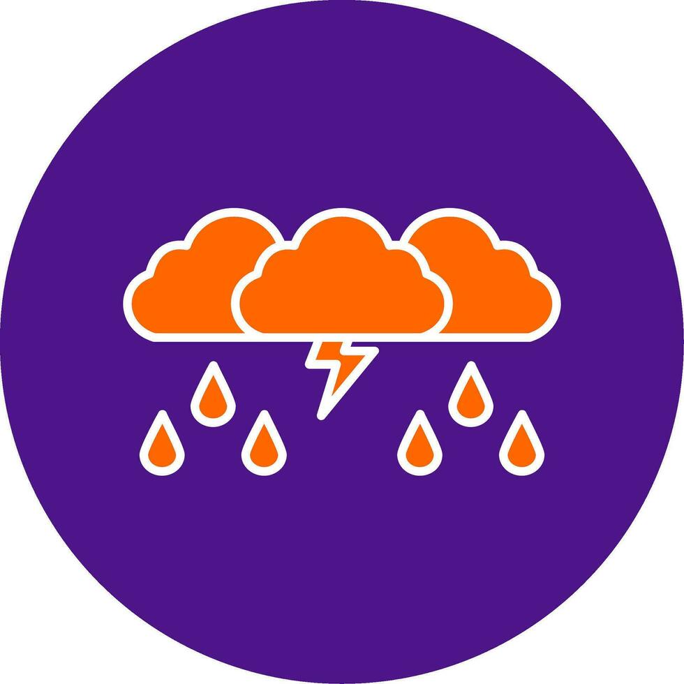 Storm Line Filled Circle Icon vector