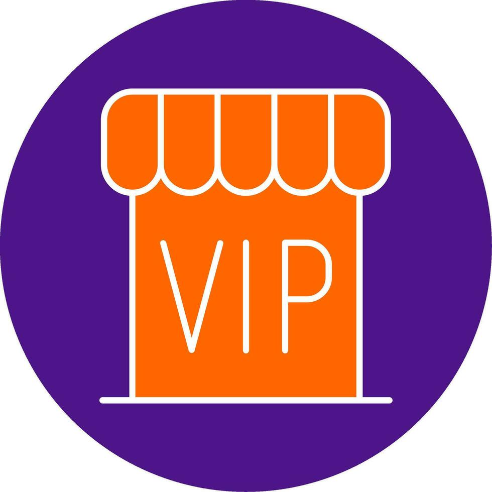 Vip Line Filled Circle Icon vector