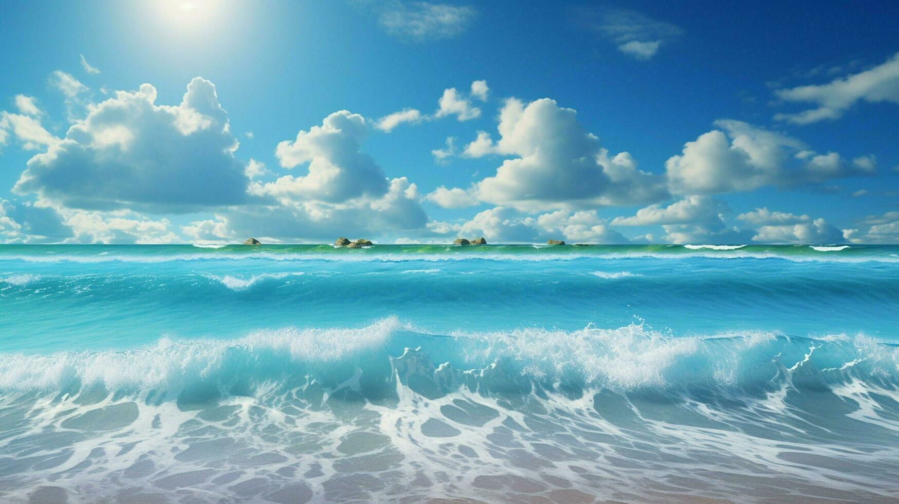 AI generated Ocean Breeze Background photo