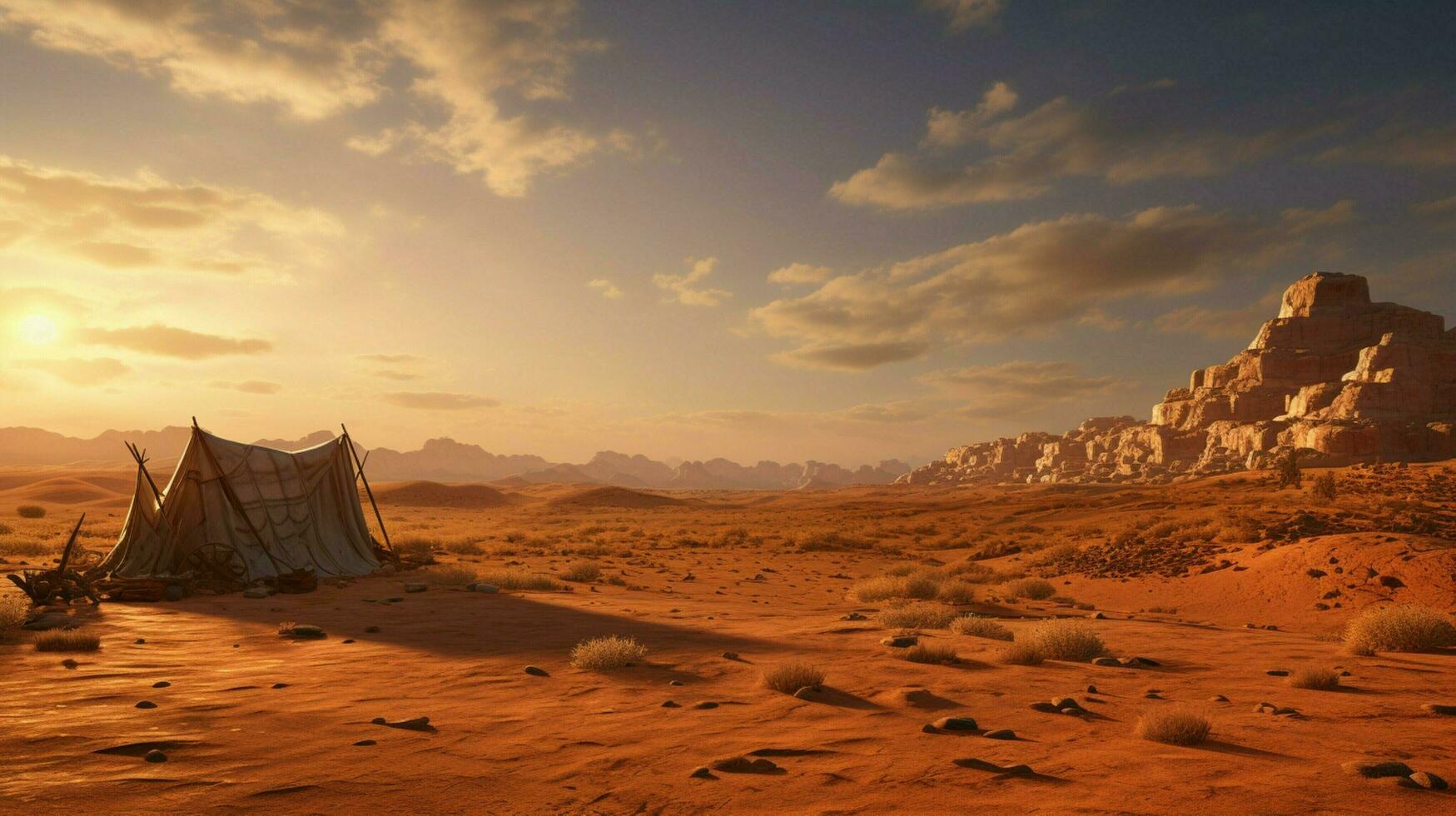 AI generated Nomadic Desert Lifestyle background photo