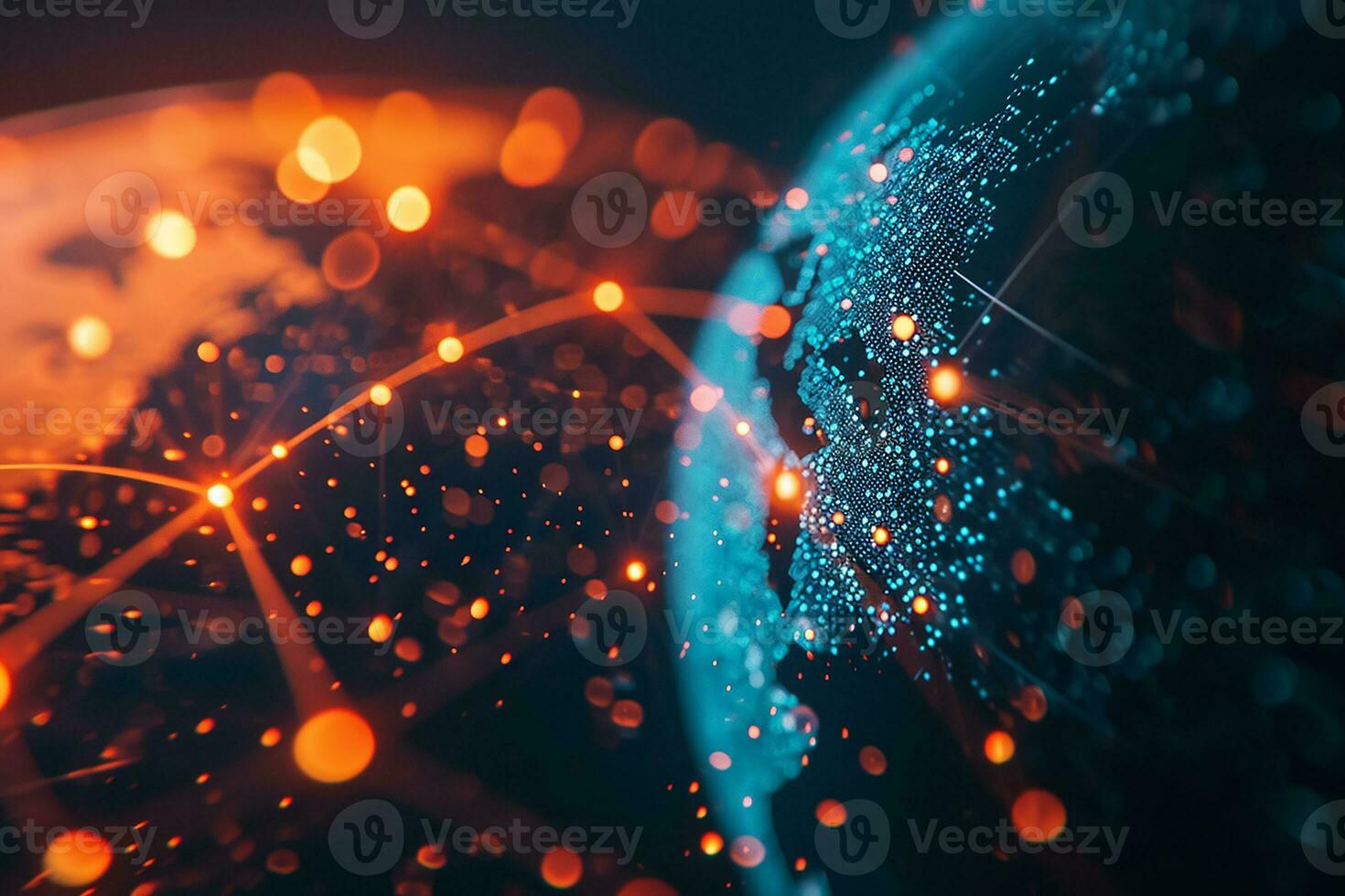 AI generated Global communication networking concept, global connecion photo