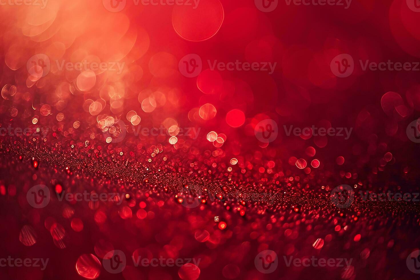 AI generated red color background surrounded by romantic atmosphere of floating Red heart shaped cutout papers photo