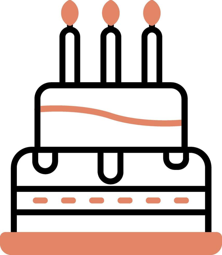 icono de vector de pastel de cumpleaños