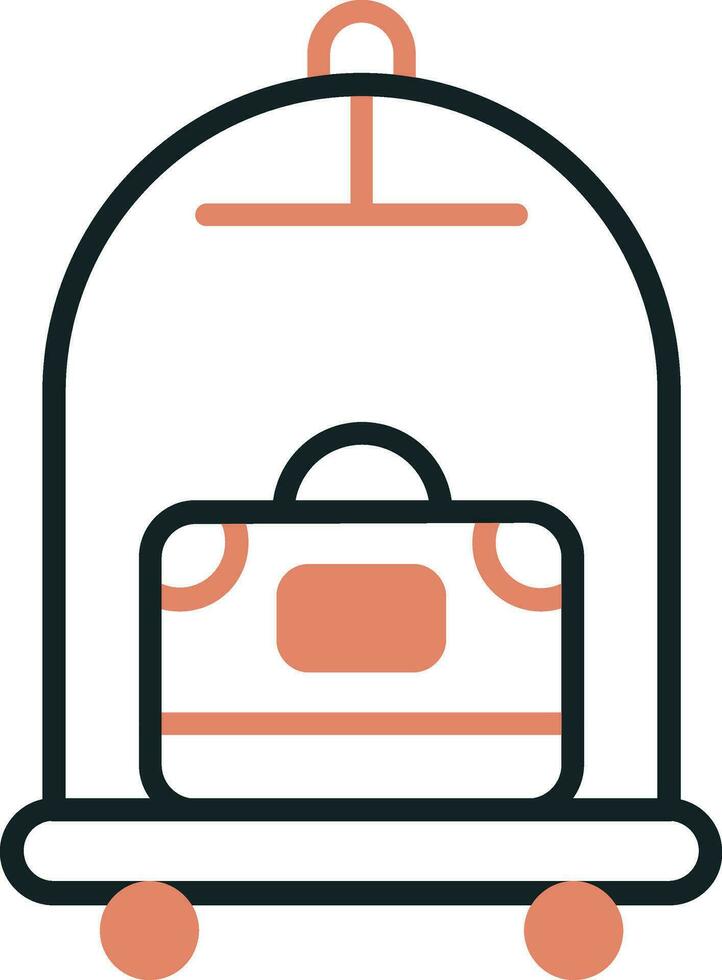 Luggage Cart Vector Icon