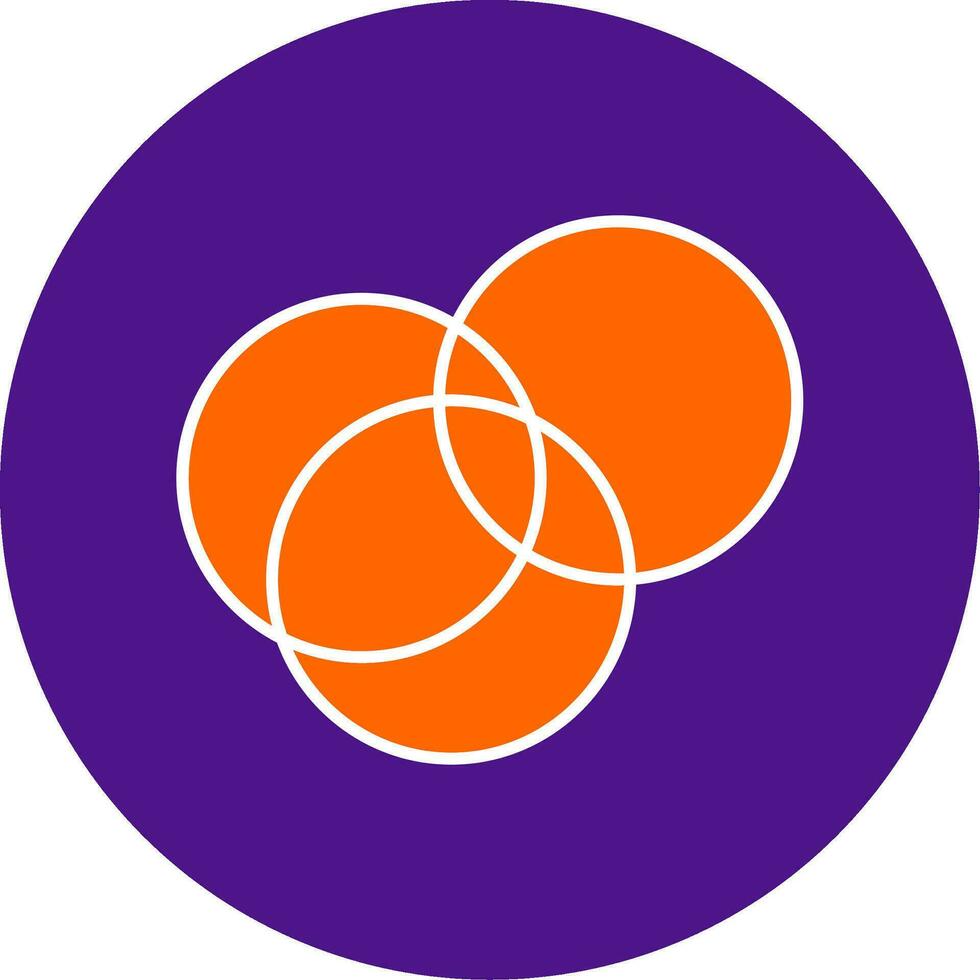 Intersection Line Filled Circle Icon vector