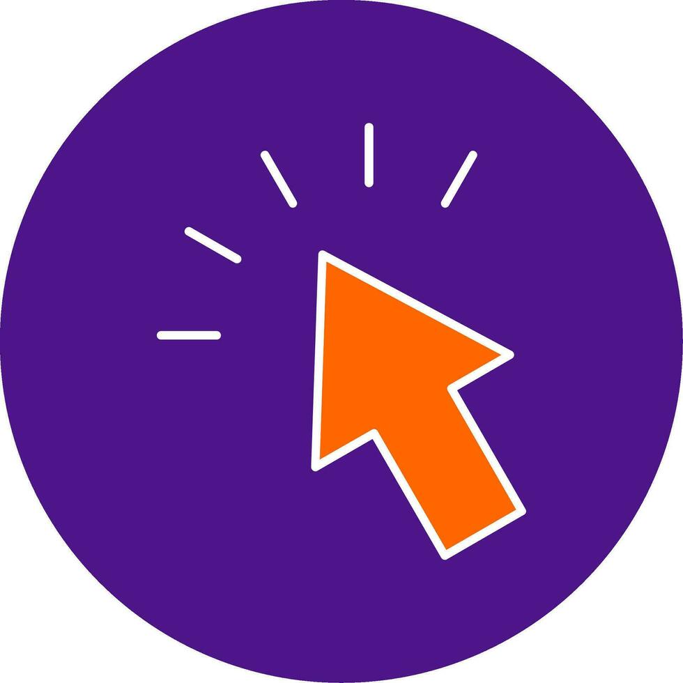 Mouse Cursor Line Filled Circle Icon vector