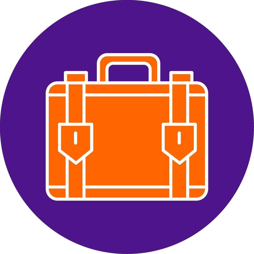 Suitcase Line Filled Circle Icon vector