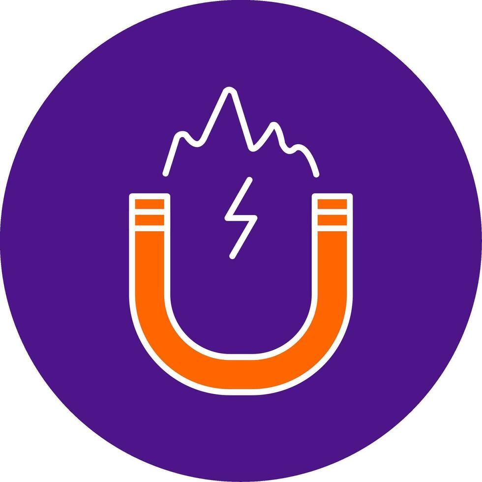 Electromagnetic Line Filled Circle Icon vector