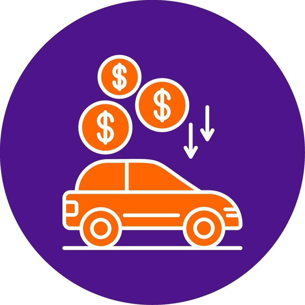 Car Line Filled Circle Icon vector
