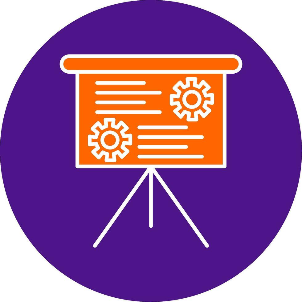 Presentation Line Filled Circle Icon vector
