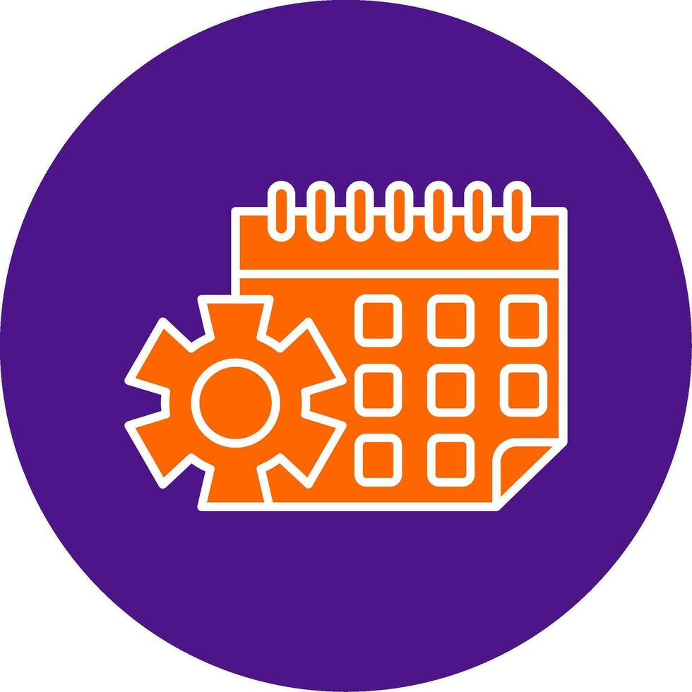 Calendar Line Filled Circle Icon vector